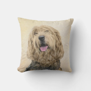 Otterhound-målning - Cute Original Hund Art Kudde