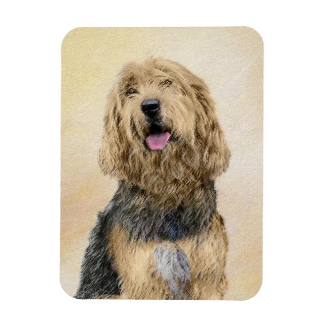 Otterhound-målning - Cute Original Hund Art Magnet (Vertikal)