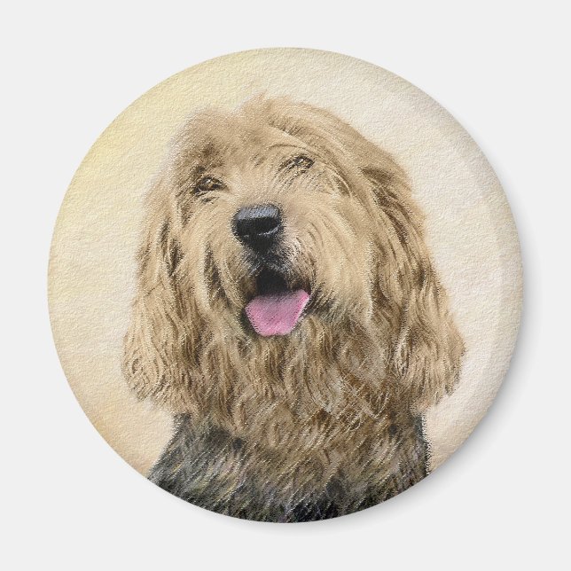 Otterhound-målning - Cute Original Hund Art Magnet (Framsidan)