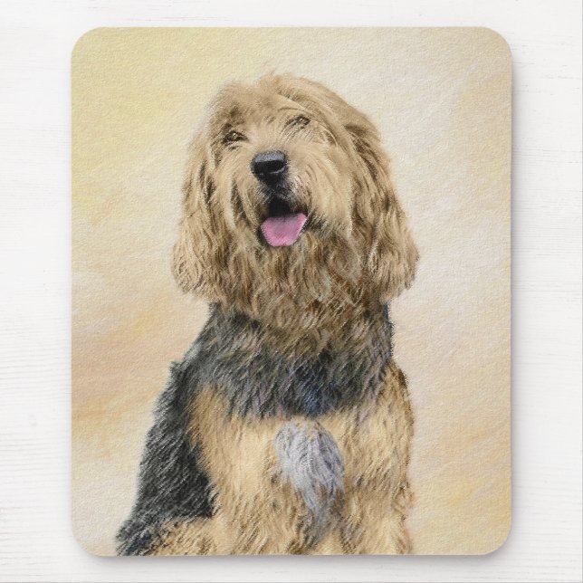 Otterhound-målning - Cute Original Hund Art Musmatta (Framsidan)