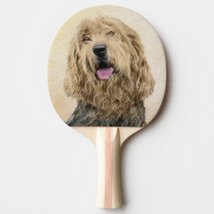 Otterhound-målning - Cute Original Hund Art Pingisracket
