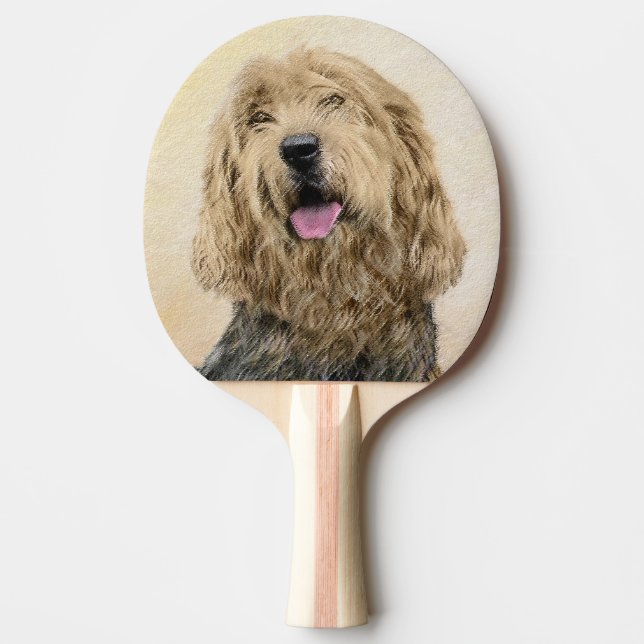 Otterhound-målning - Cute Original Hund Art Pingisracket (Framsidan)