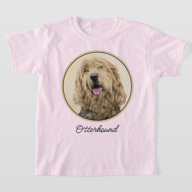 Otterhound-målning - Cute Original Hund Art T Shirt (Laydown)