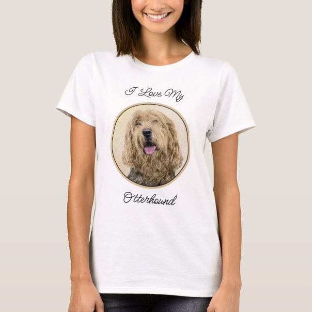 Otterhound-målning - Cute Original Hund Art T Shirt (Framsida)
