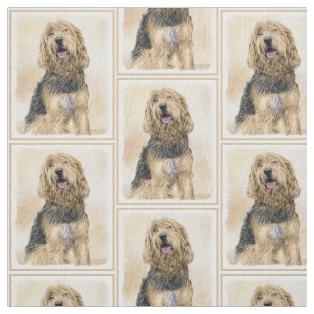 Otterhound-målning - Cute Original Hund Art Tyg (Provkarta)
