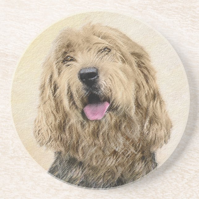 Otterhound-målning - Cute Original Hund Art Underlägg (Framsidan)