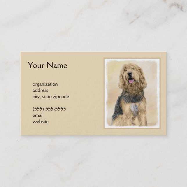 Otterhound-målning - Cute Original Hund Art Visitkort (Framsida)