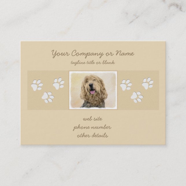 Otterhound-målning - Cute Original Hund Art Visitkort (Framsida)