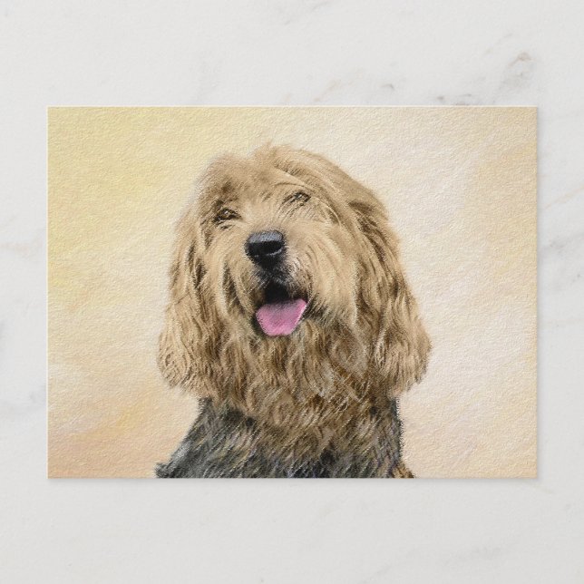 Otterhound-målning - Cute Original Hund Art Vykort (Framsida)