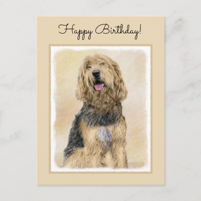 Otterhound-målning - Cute Original Hund Art Vykort (Framsida)