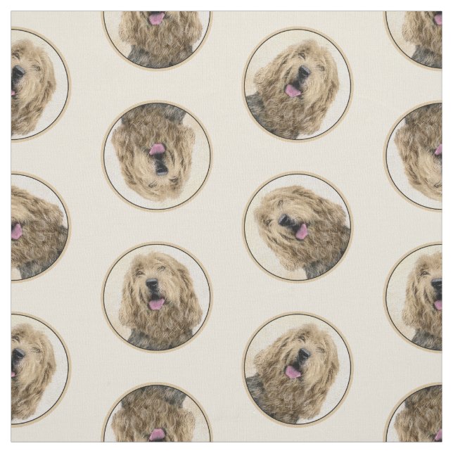 Otterhound Painting Black and Tan Original Hund Ar Tyg (Provkarta)