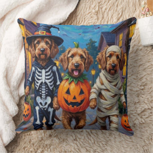 Otterhound som trick-or-treatas i Halloween-kostym Kudde