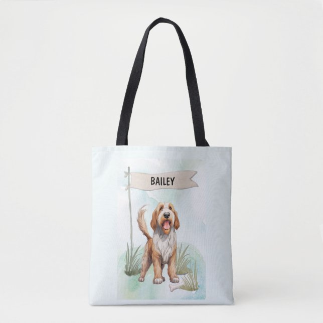 Otterhound Watercolor Personalized Dog Tygkasse (Framsida)