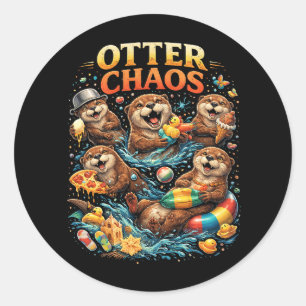 Otterkaos Runt Klistermärke