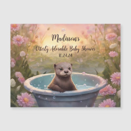 Otterligt bedårande babyfirande magnet