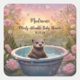 Otterligt bra babyskor fyrkantigt klistermärke