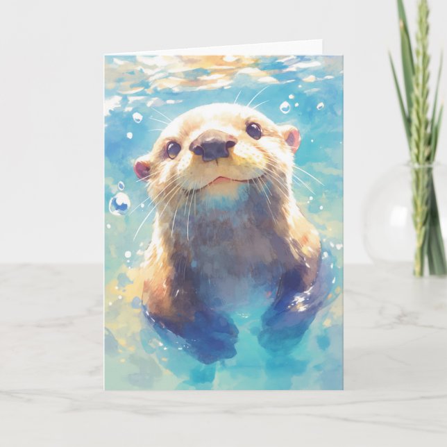Otterligt förtjusande En vattenäventyr Kort (Framsida)