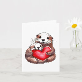 Otterligt förtjusande gratulationskort kort