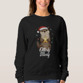 Otterligt Glad Jul - Söt utter i tomteluva T Shirt