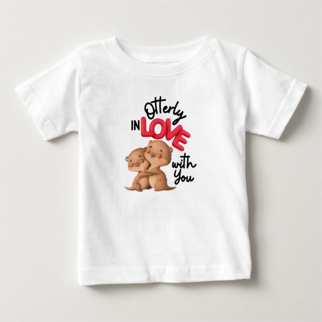 Otterligt i Kärlek med dig! - Cute Valentine Day T Shirt (Framsida)