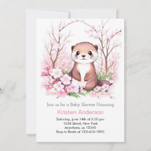Otterligt Rosa Blommigt Paradise Girl Baby Shower Inbjudningar