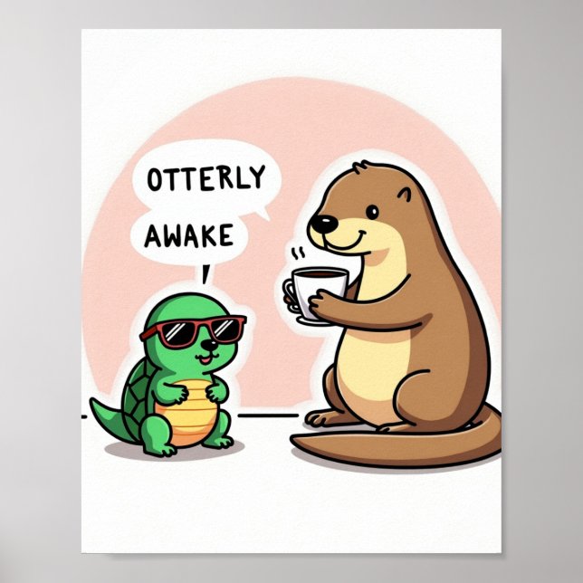 Otterly Aake - Cute Animal Pun Art Poster (Framsidan)