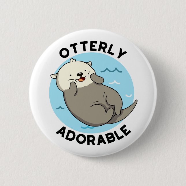 Otterly Adsible Funny Flyter Otter Pun Knapp (Framsida)