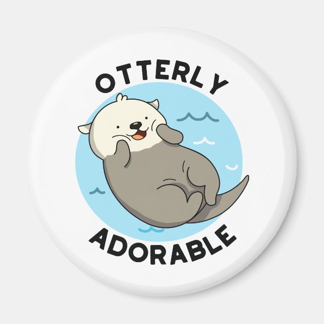 Otterly Adsible Funny Flyter Otter Pun Magnet (Framsidan)