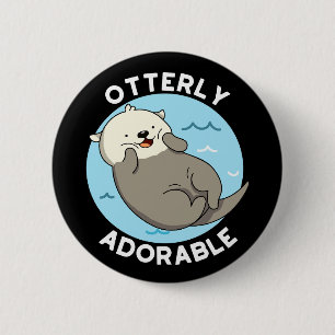 Otterly Adsible Funny Flyter Otter Pun Mörk BG Knapp