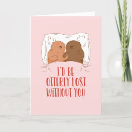 Otterly Borttappad Cute Otter Pun Funny Valentine  Helgkort