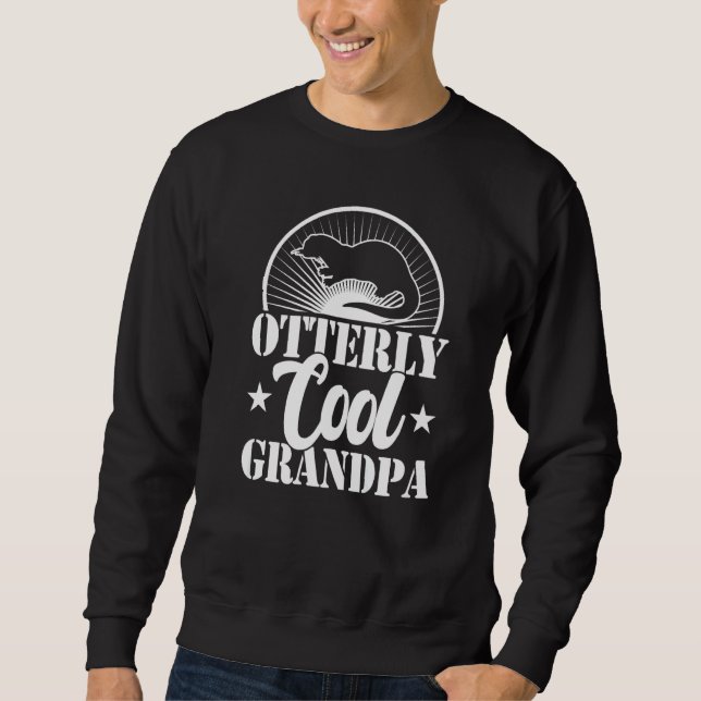 Otterly cool grandpa otter  fathers day grandfathe lång ärmad tröja (Framsida)
