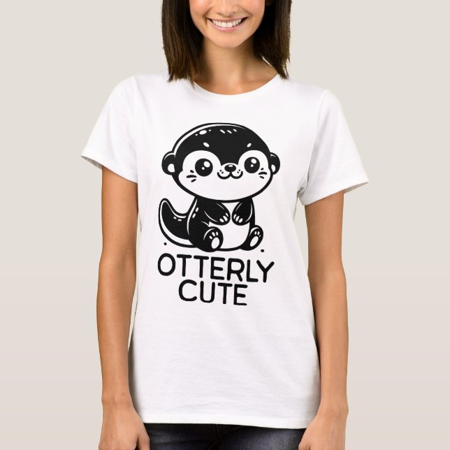 Otterly Cute Adlig Otter T Shirt (Framsida)