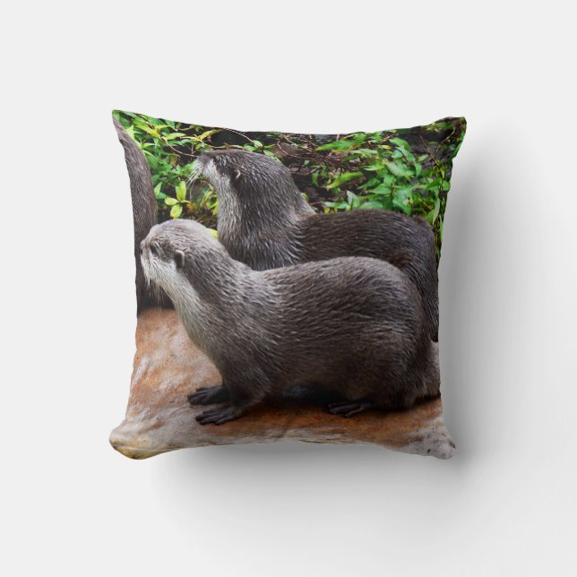 Otterly Cute, Otters, Lounge Cushion. Kudde (Framsida)