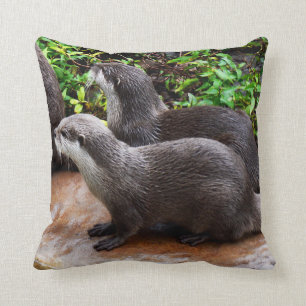 Otterly Cute, Otters, Lounge Cushion. Kudde