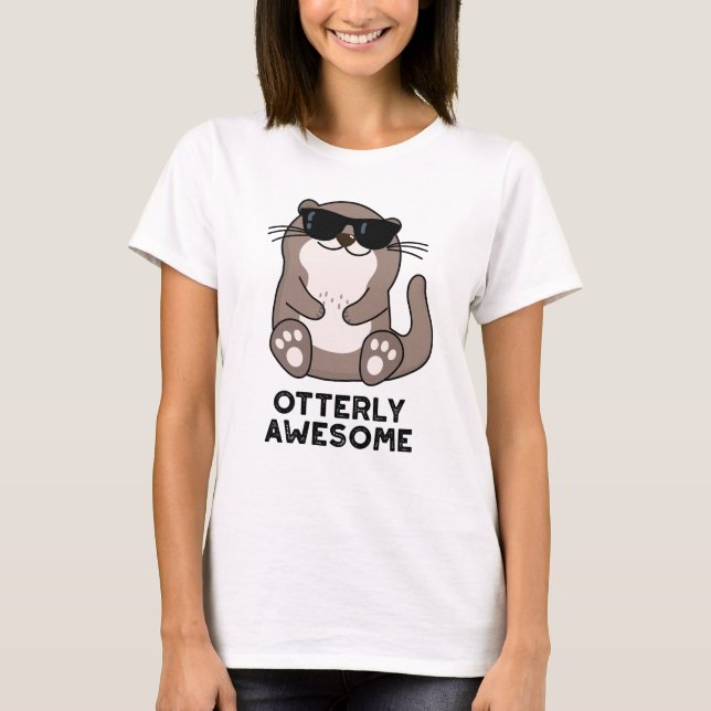 Otterly Fantastisk Funny Animal Otter Pun T Shirt (Framsida)