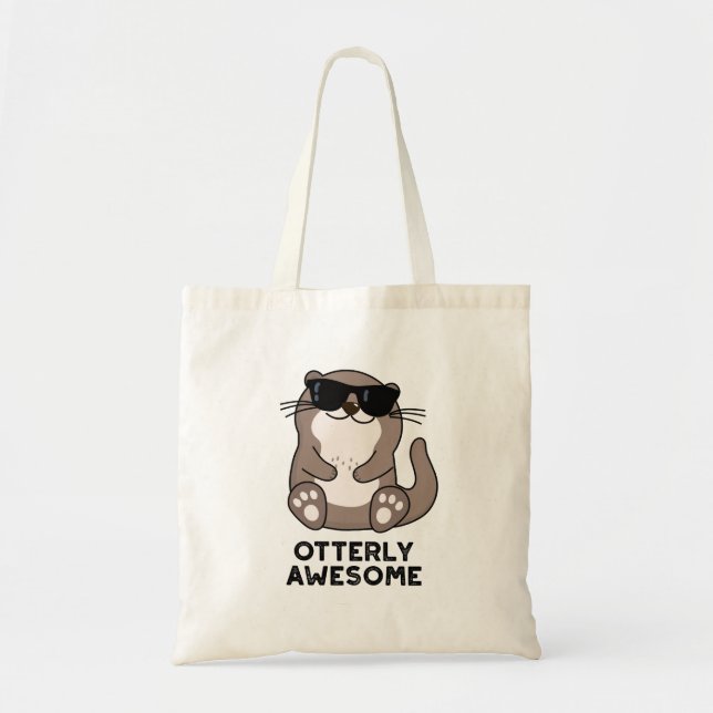 Otterly Fantastisk Funny Animal Otter Pun Tygkasse (Framsidan)