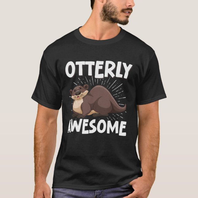 Otterly Fantastisk Otter Pun Humor T Shirt (Framsida)