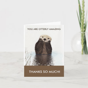 Otterly Fantastisk Otter Pun Tack Kort