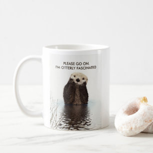 Otterly Fascinated Funny Pun Kaffemugg