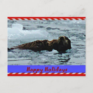 otterly fruktansvärd vykort för havsutterhelgdag