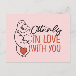 Otterly in Kärlek Otter Pun Funny Valentine Day Vykort