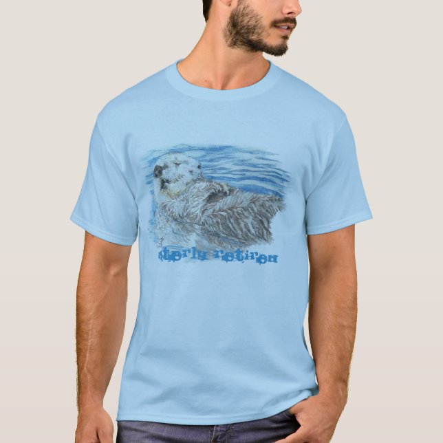 Otterminerad Pension Humous Cute Otter T Shirt (Framsida)