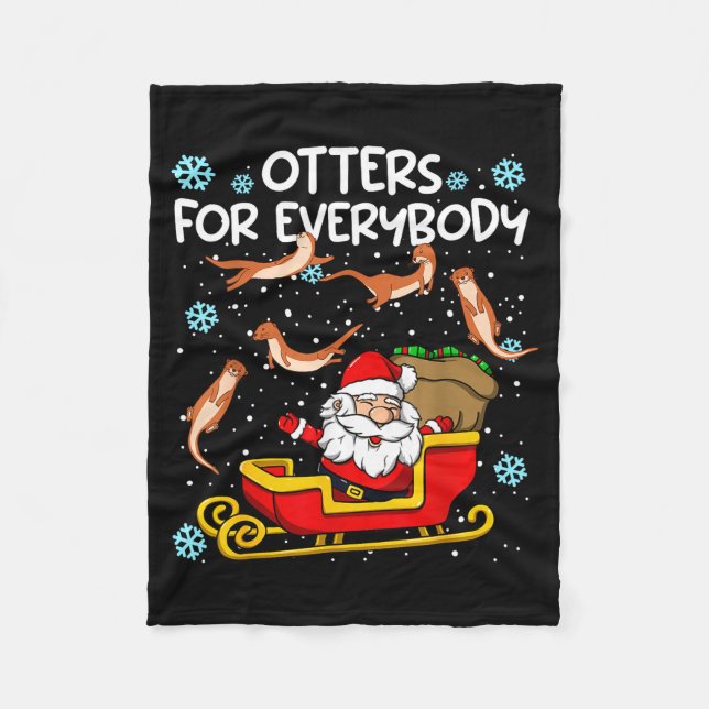 Otters For Everybody Santa Funny Christmas Otter  Fleecefilt (Framsidan)