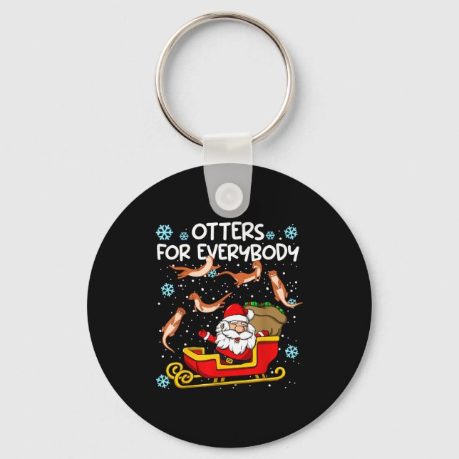 Otters For Everybody Santa Funny Christmas Otter  Nyckelring (Framsida)