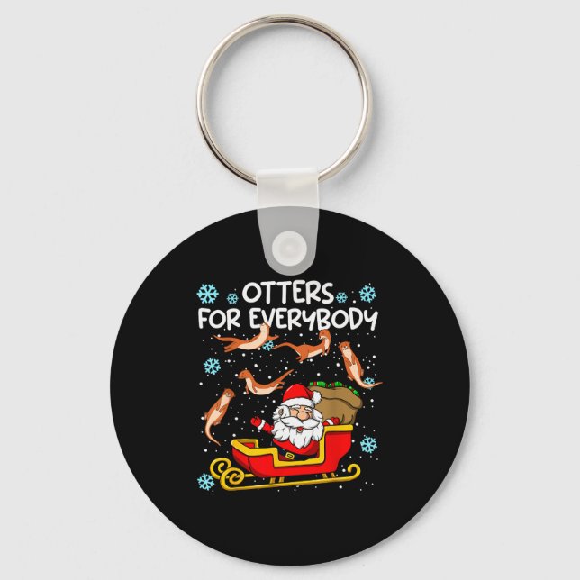 Otters For Everybody Santa Funny Christmas Otter  Nyckelring (Framsida)