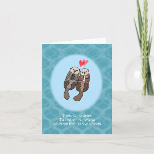 Otters Funny Geeky Kärlek-årsdagen/Valentines day Kort