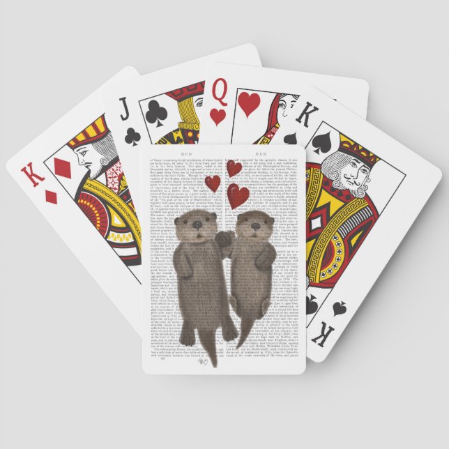 Otters Holding Händer Casinokort (Baksidan)