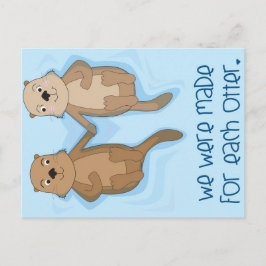Otters Holding Händer vykort