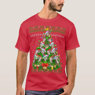 Otters Julafton Lighting Träd Santa Otter Ugly Chr T Shirt