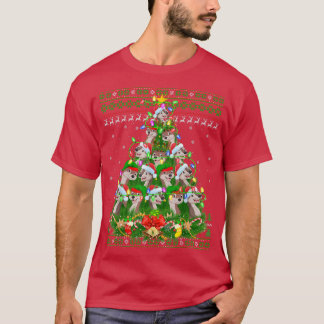 Otters Julafton Lighting Träd Santa Otter Ugly Chr T Shirt